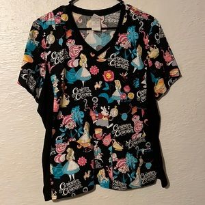 Alice In Wonderland Scrub Top